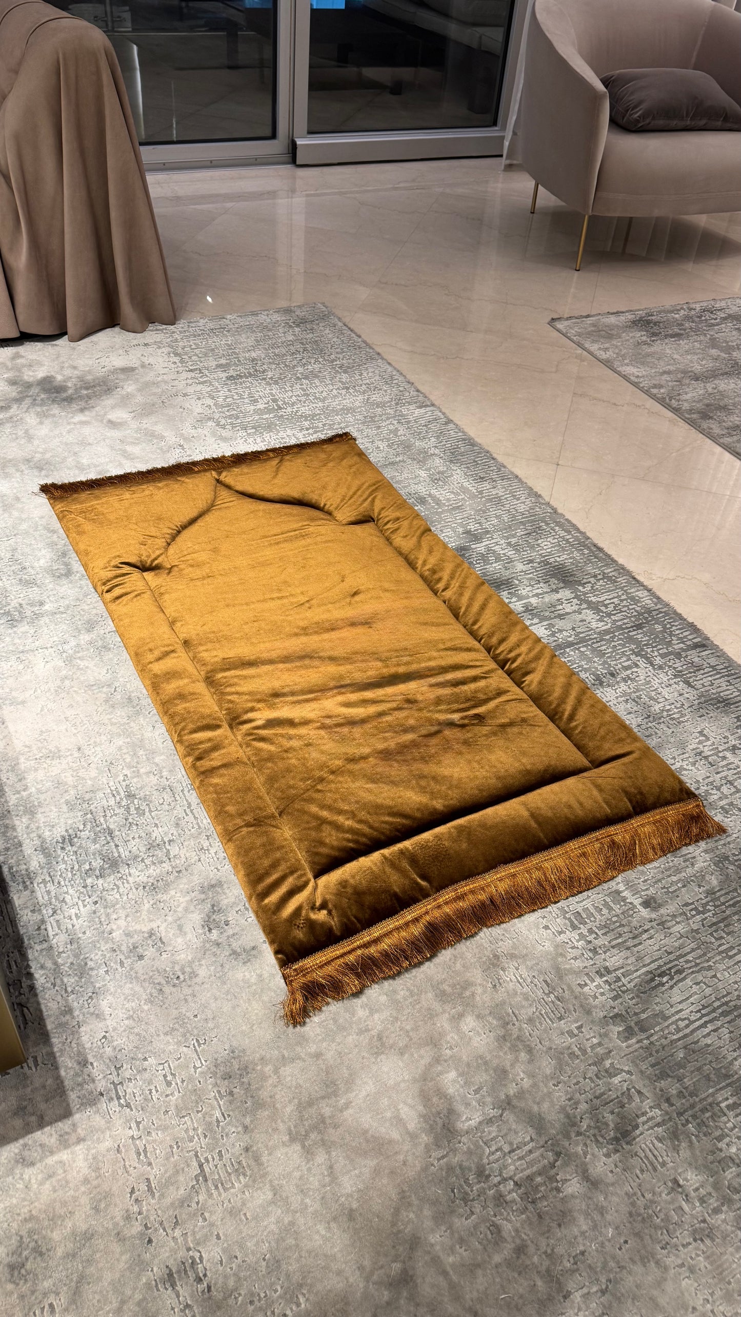 Handmade Royal Bronze Premium Prayer Rug