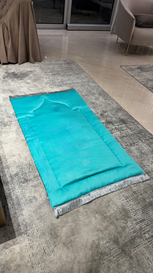 Handmade Summer Blue Premium Prayer Rug