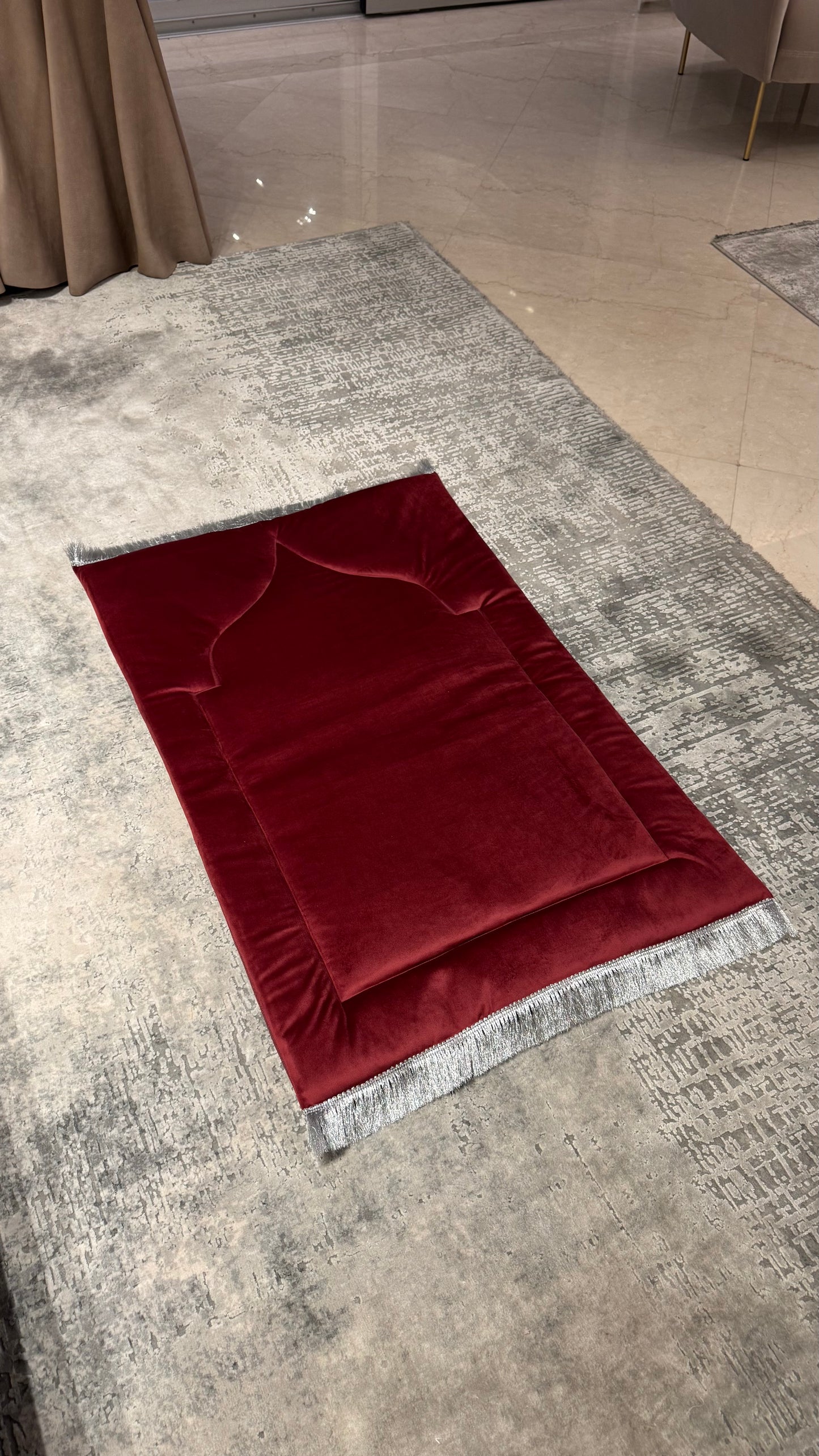 Handmade Children’s Premium Prayer Rug in Bordeaux