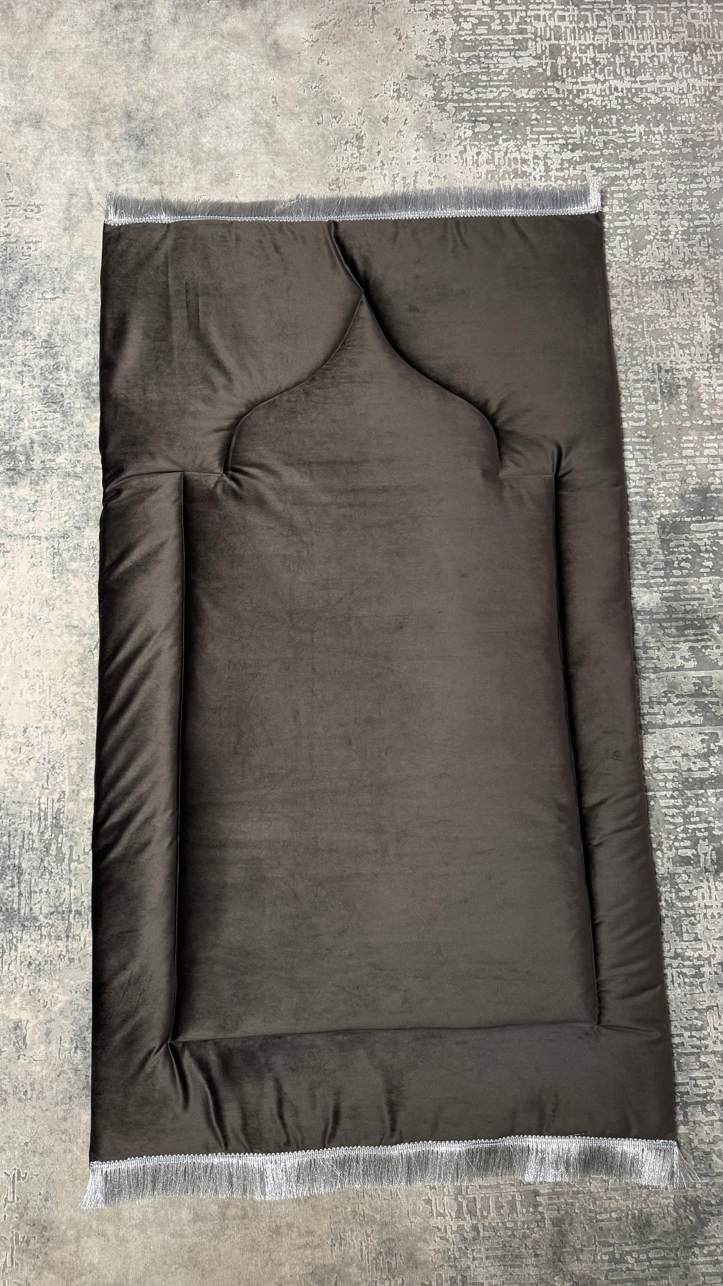 Handmade Silky Soft Dark Brown Premium Prayer Rug