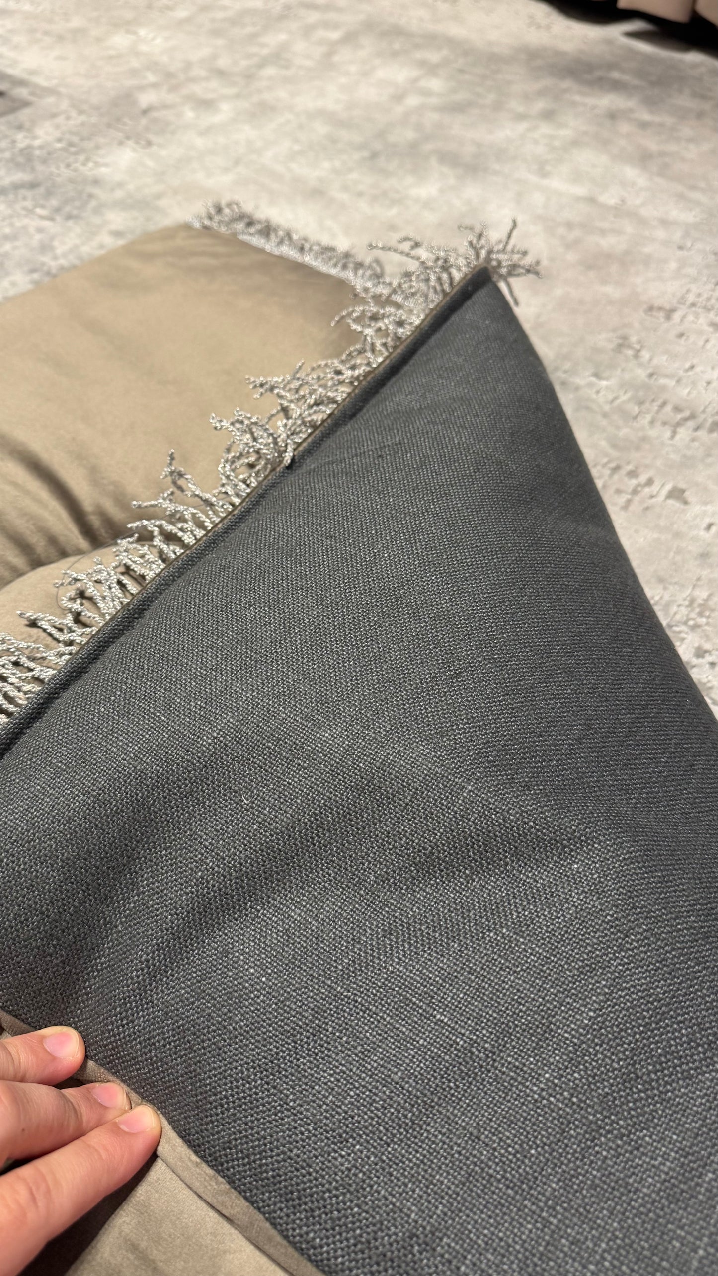 Handmade Silky Soft Plain Grey Prayer Rug