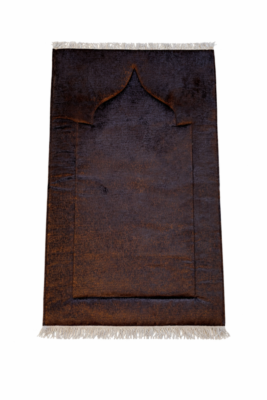 Handmade Luxury Brown Prayer Rug